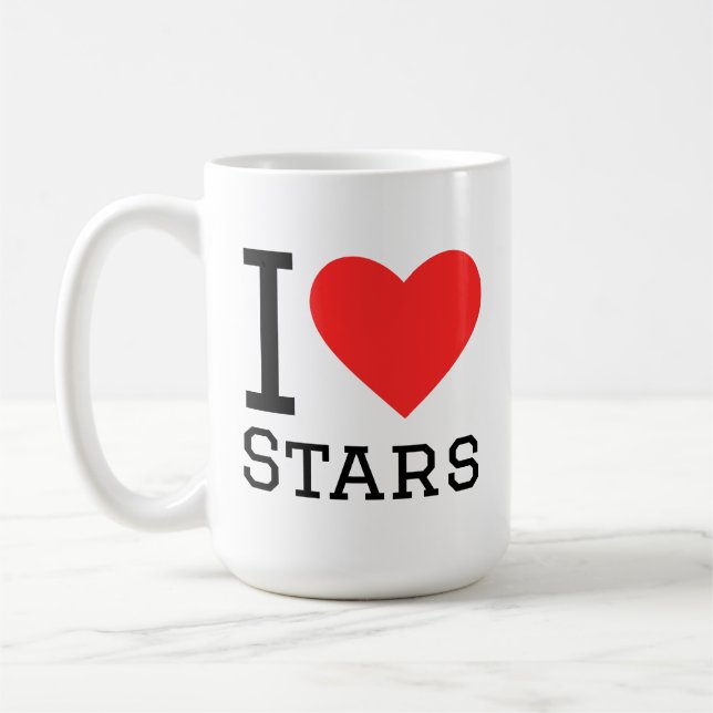 Jag älskar stjärnor kaffemugg (Vänster)