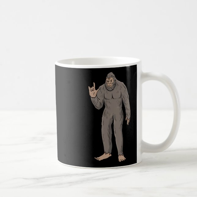 Jag älskar stor fot ASL handgest Deaf hörselnedsät Kaffemugg (Höger)