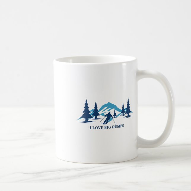 Jag älskar stora soptränsar Roligt snöskidort Skid Kaffemugg (Höger)