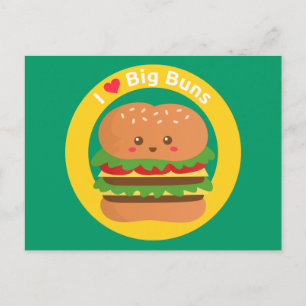 Jag älskar stora stjärtar, Kawaii Stora Hamburgare Vykort