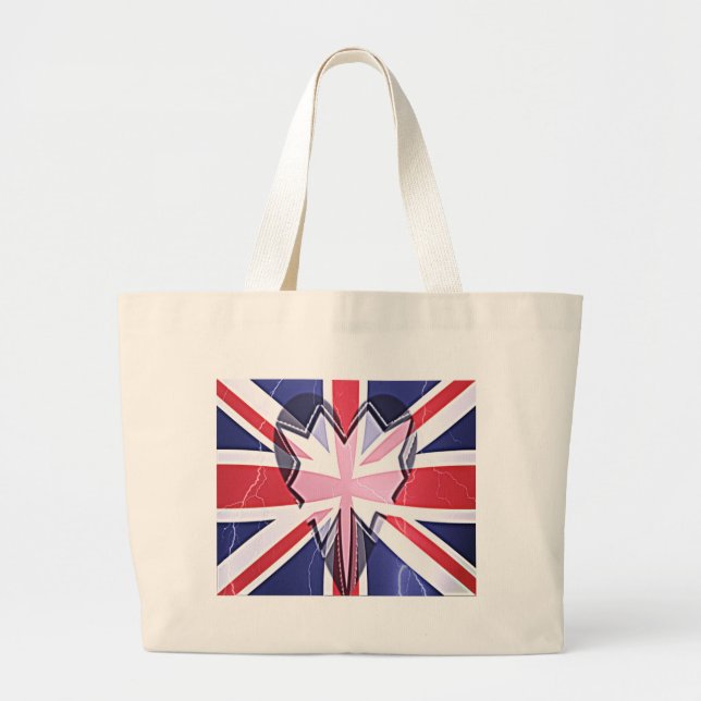Jag älskar Storbritannien Jumbo Tygkasse (Framsidan)