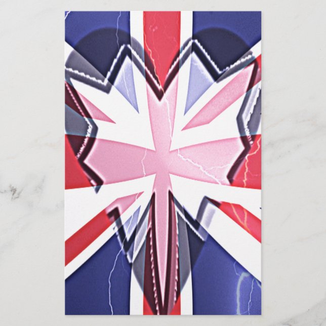 "Jag älskar Storbritannien" Konsttryck Brevpapper (Framsida)