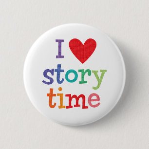 Jag älskar Storytime T-tröja & gåvor Knapp