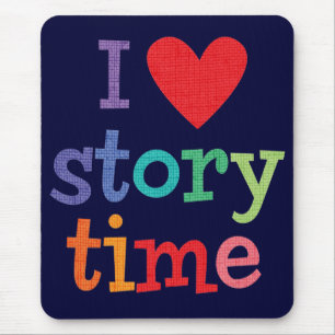 Jag älskar Storytime T-tröja & gåvor Musmatta