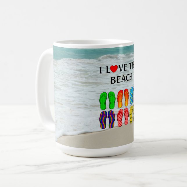 Jag älskar stranden kaffemugg (Framsida vänster)