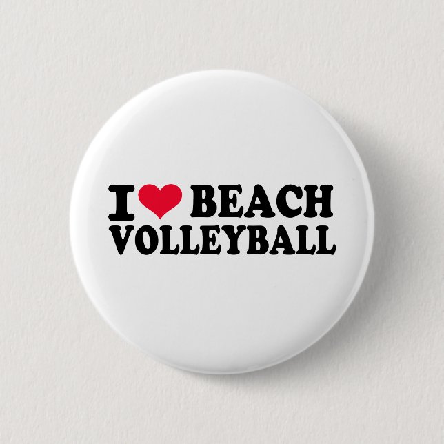 Jag älskar strandvolleyboll knapp (Framsida)
