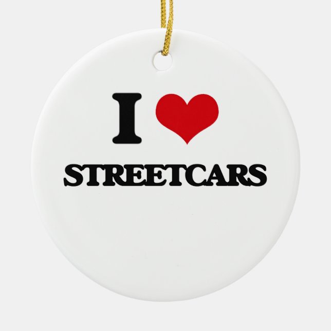 Jag älskar Streetcars Julgransprydnad Keramik (Framsidan)