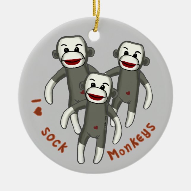 Jag älskar strumpmonkey  ornament (Framsidan)