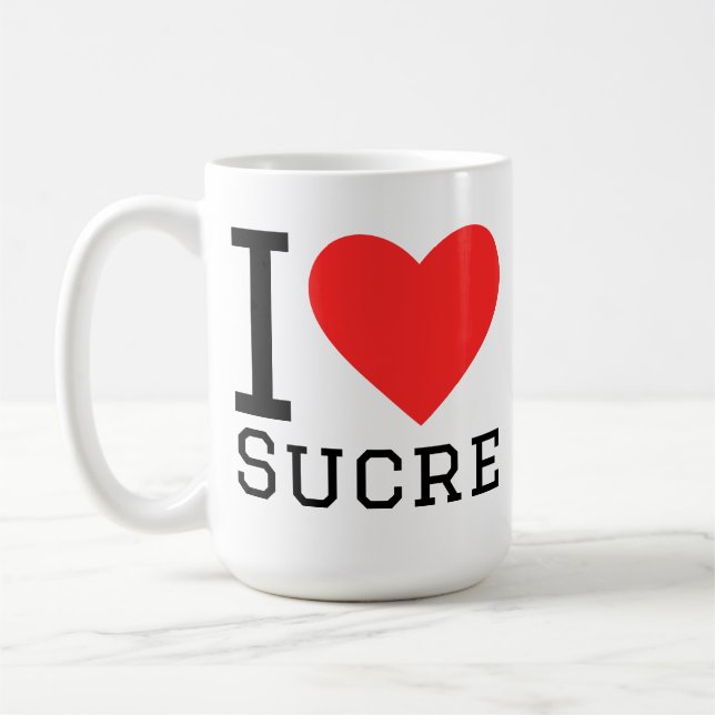 Jag älskar sucre kaffemugg (Vänster)