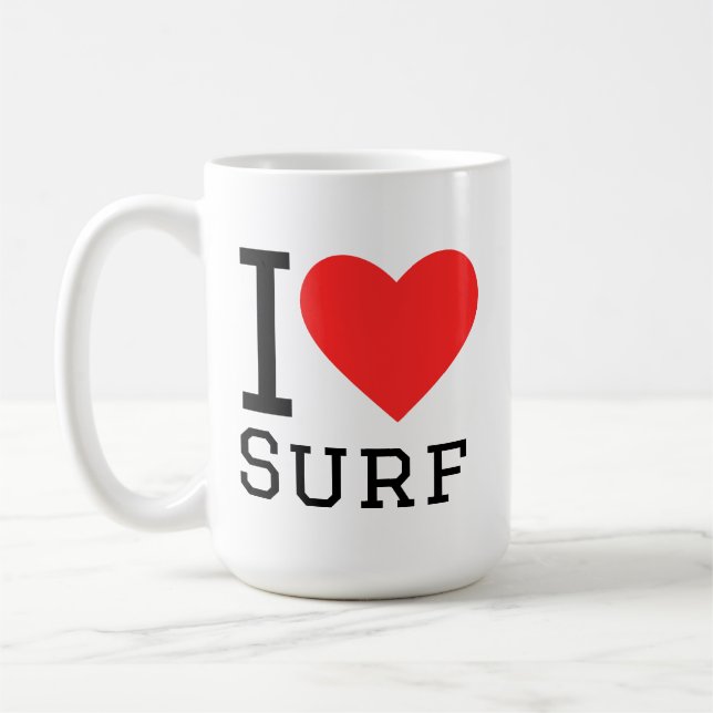 Jag älskar surf kaffemugg (Vänster)