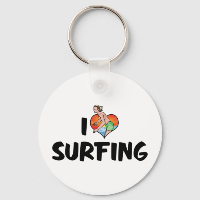 Jag älskar surfing-nyckelring nyckelring (Framsida)