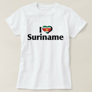 Jag älskar Surinam flagga skjorta Tee Shirt