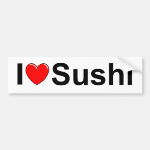 Jag älskar Sushi (för hjärta) Bildekal