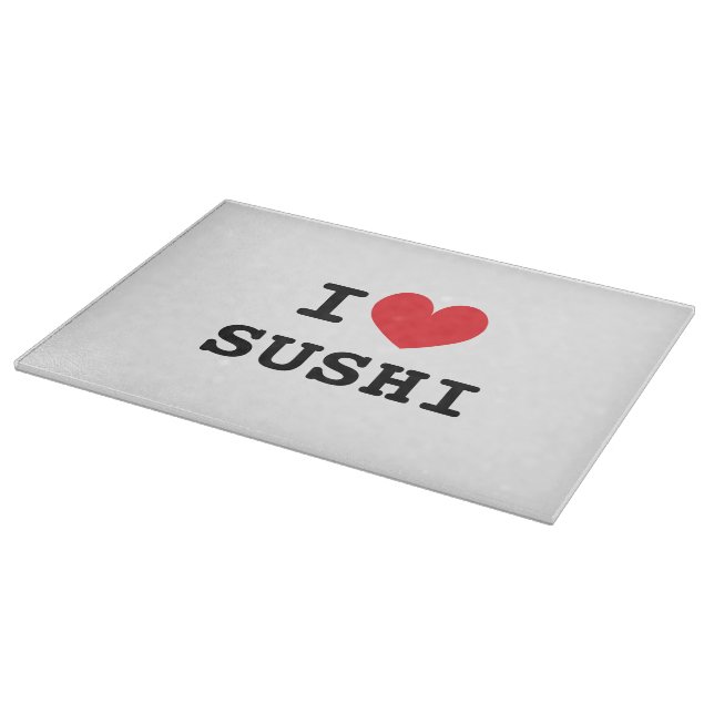 Jag älskar sushi glasskärbräda present till kock (Hörn)