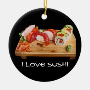 Jag älskar Sushi Julgransprydnad Keramik