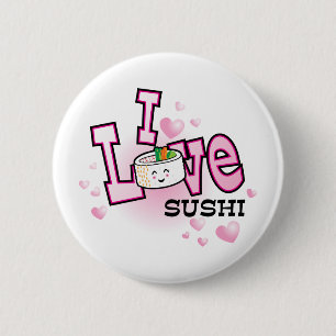 Jag älskar sushi knapp