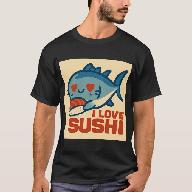 Jag älskar sushi t shirt (Framsida)