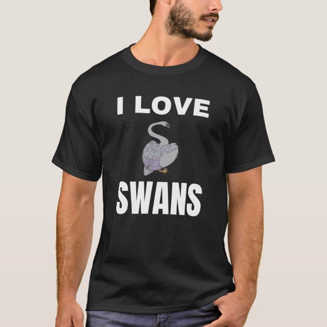 Jag älskar svanar t shirt (Framsida)