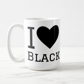 Jag älskar svart kaffemugg
