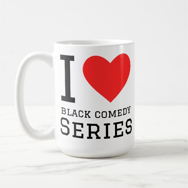 Jag älskar svart komedi-serier kaffemugg (Vänster)