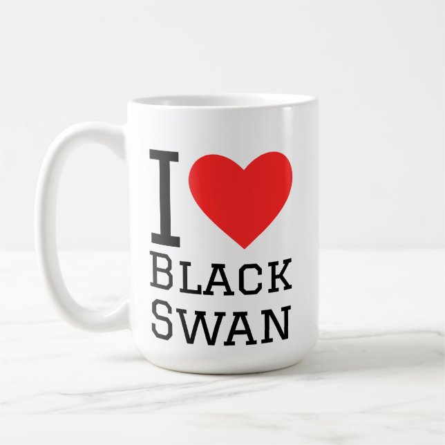 Jag älskar svart svan  kaffemugg (Vänster)