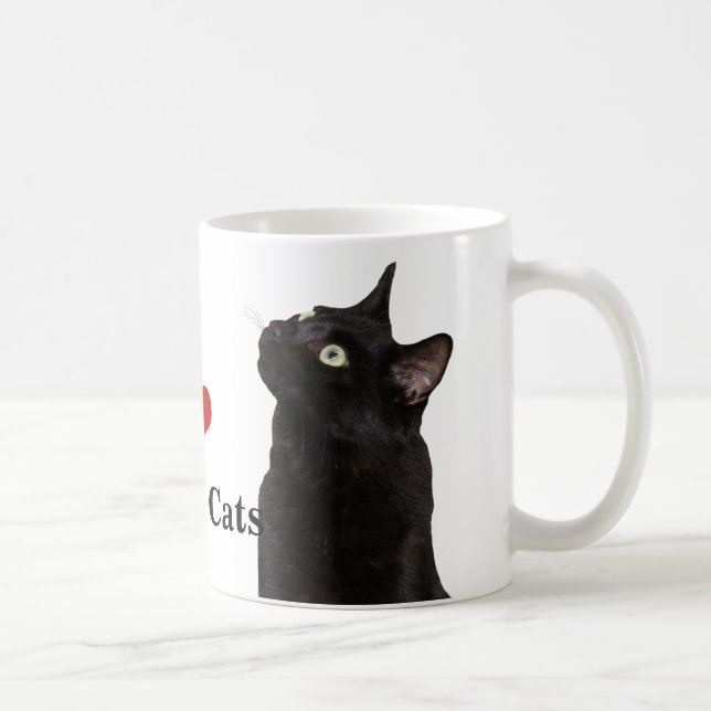 Jag älskar svarta kattermuggen kaffemugg (Höger)