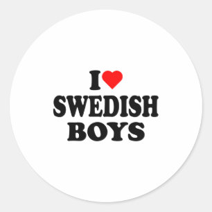 Jag älskar svenska pojkar jag älskar svenska pojka runt klistermärke