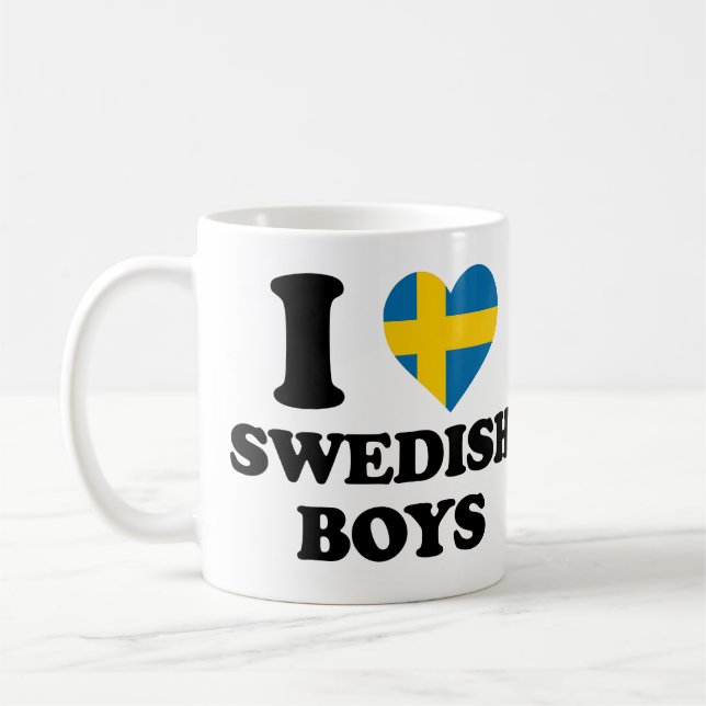 Jag älskar svenska pojkar kaffemugg (Vänster)