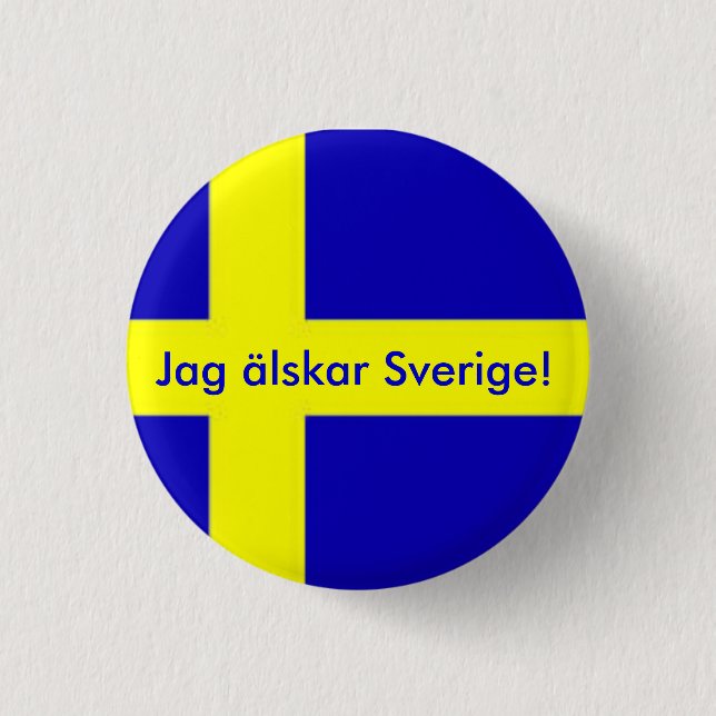 Jag älskar Sverige Button Knapp (Framsida)