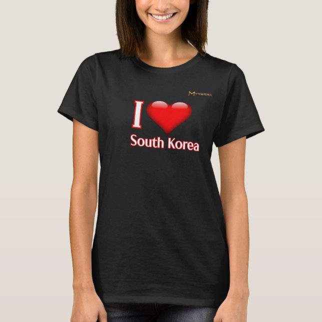 Jag älskar Sydkorea T Shirt (Framsida)