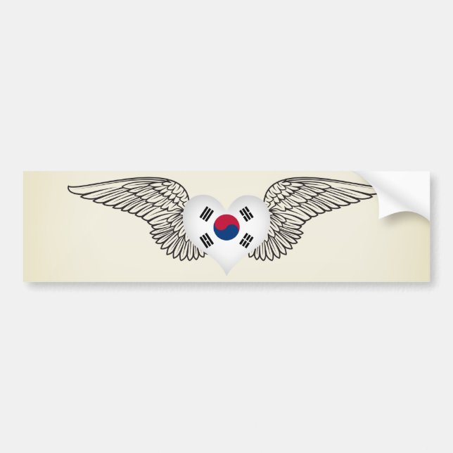 Jag älskar Sydkorea - vingar Bildekal (Framsidan)