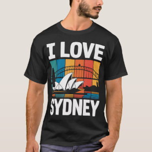 Jag älskar Sydney Opera House Cityscape T Shirt