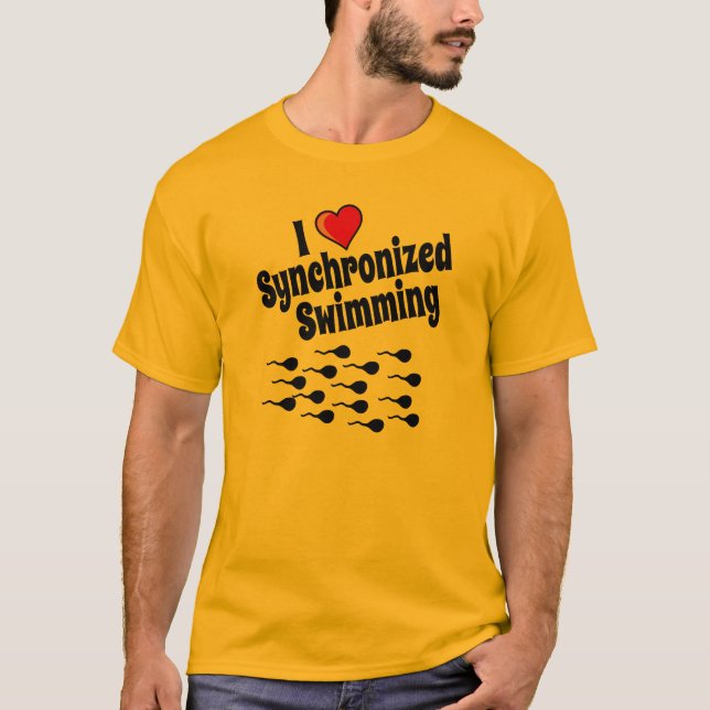 Jag älskar synkroniseringssimning t-shirt (Framsida)