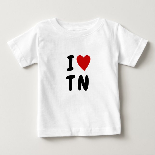 Jag älskar T N | Heart anpassad text TN Tennessee Shirt (Framsida)