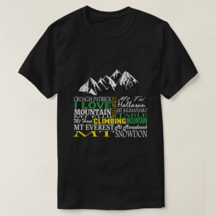 Jag älskar t-skjortan för bergklättringsvarten t shirt