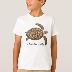 Jag älskar T-tröja för havssköldpaddaungar Tee Shirt