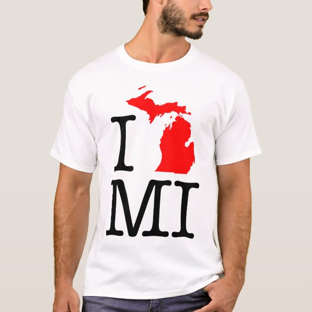 Jag älskar T-tröja för MI Michigan Tee (Framsida)