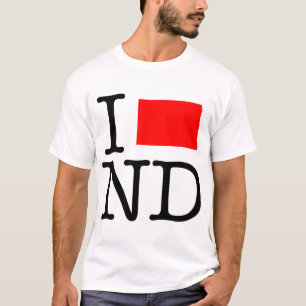 Jag älskar T-tröja för ND North Dakota Tee Shirt