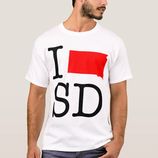 Jag älskar T-tröja för SD South Dakota Tee (Framsida)