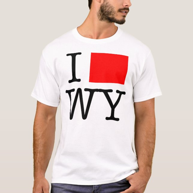 Jag älskar T-tröja för WY Wyoming T Shirt (Framsida)