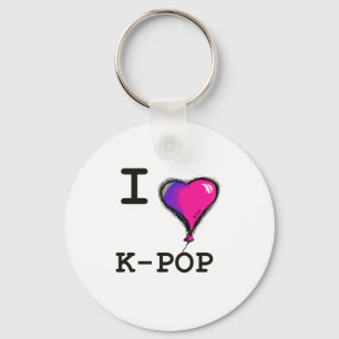 Jag älskar T-tröjautslagsplatsen för K-POP Nyckelring