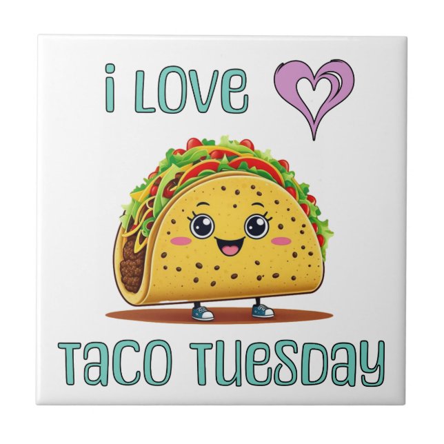 Jag älskar Taco Tisdag Kakelplatta (Framsidan)