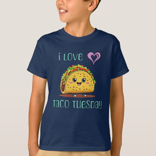 Jag älskar Taco Tisdag T Shirt (Framsida)
