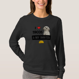 Jag älskar tacos och min Shih Tzu hund mexikansk m T Shirt