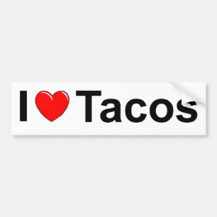 Jag älskar tacosen (för hjärta) bildekal
