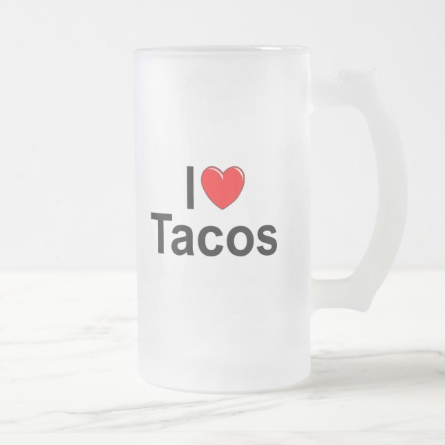 Jag älskar tacosen (för hjärta) frostat ölglas (Höger)