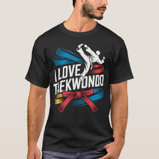 Jag älskar Taekwondo Färgbälteskämpe T Shirt