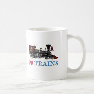 Jag älskar tåg kaffemugg