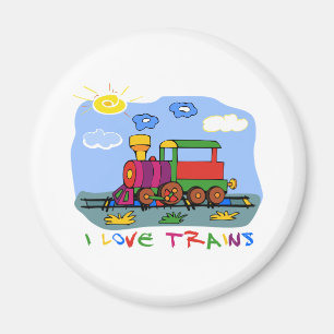Jag älskar tåg magnet