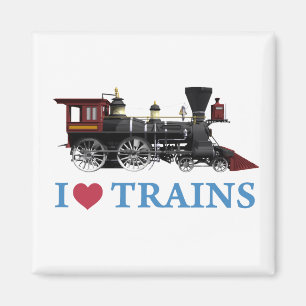 Jag älskar tåg magnet